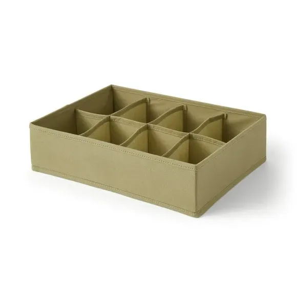 8-Compartment Drawer Organiser - Olive, Fabric