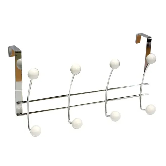 8-Hook Over Door Hanger - White, Metal image