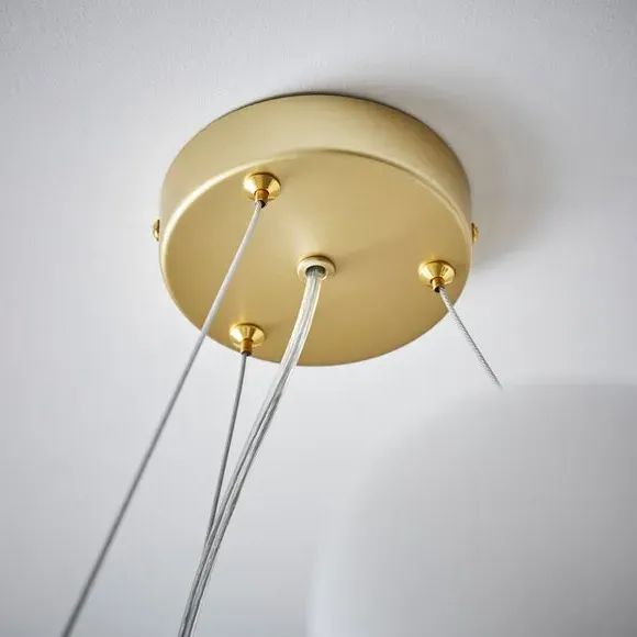 8 Light Ceiling Light - Gold, Glass