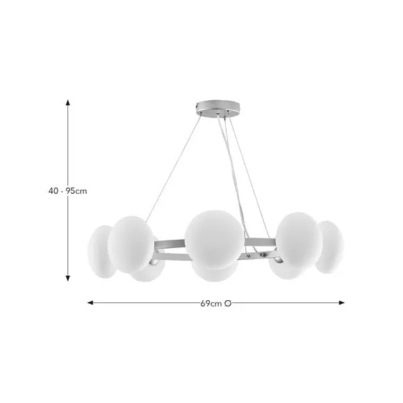 8 Light Ceiling Light - Gold, Glass
