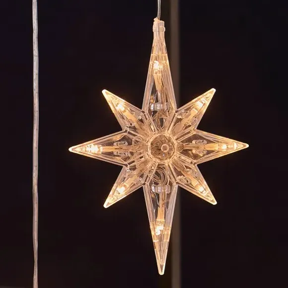 8 Point Star Curtain Light - Clear, LED
