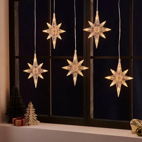 8 Point Star Curtain Light - Clear, LED image