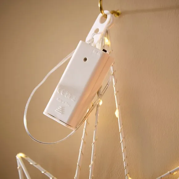 8-Point Star Hanging Decoration - White, LED