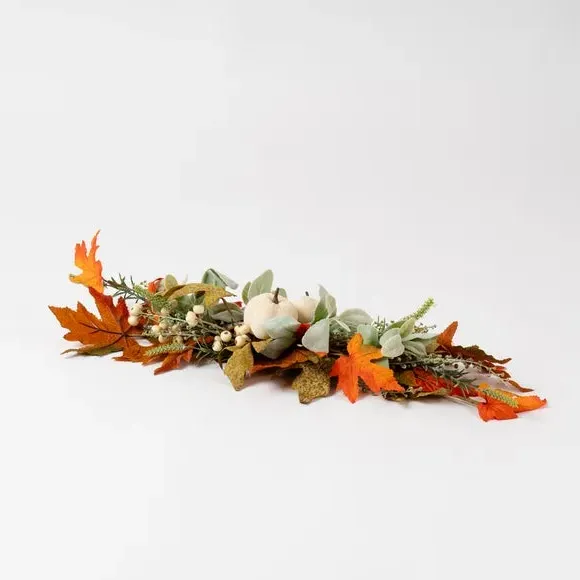 80cm Pumpkin Table Centrepiece - Green