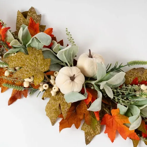 80cm Pumpkin Table Centrepiece - Green