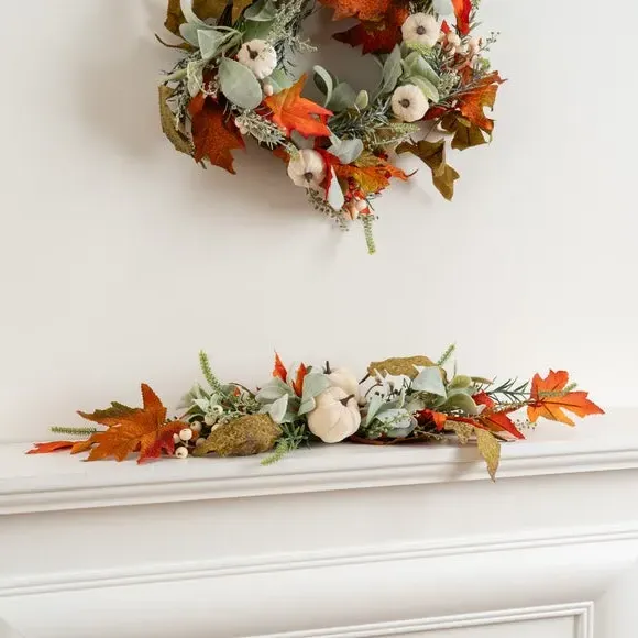 80cm Pumpkin Table Centrepiece - Green