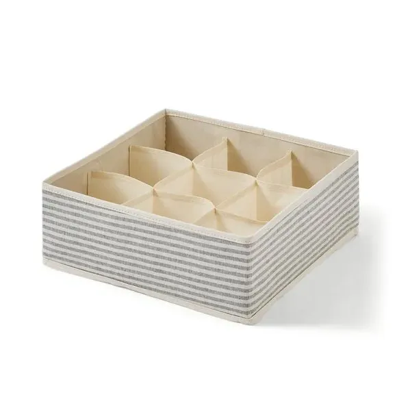 9-Cube Storage Organiser - Grey, Fabric