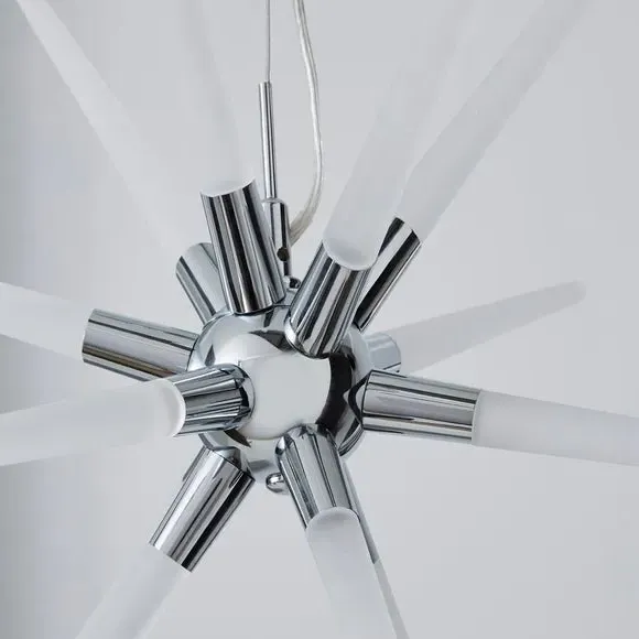 9 Light Star Pendant Light - Silver, Chrome