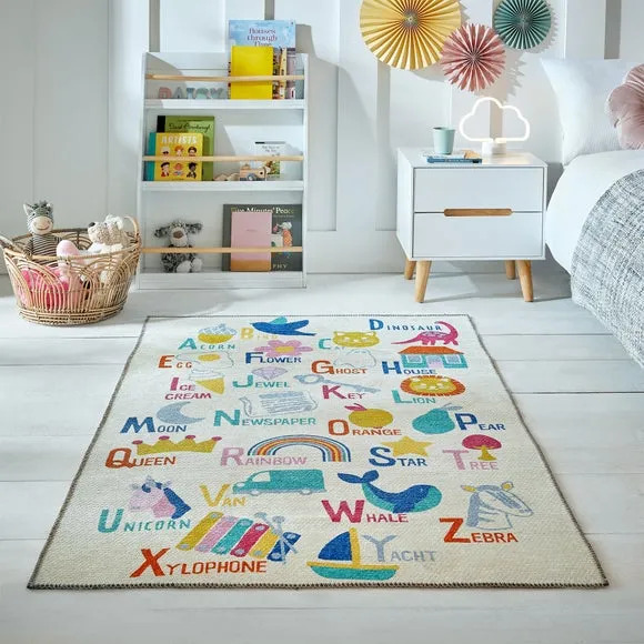 ABC Kids Washable Rug - Multicolor, Cotton image