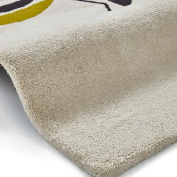 Abstract Area Rug - Multicoloured, Wool Viscose