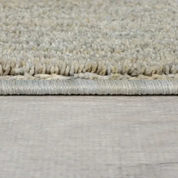 Abstract Carved Rug with Shaggy Pile - Grey