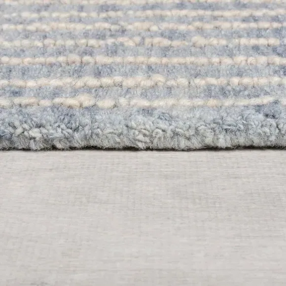Abstract Check Rug - Blue, Wool