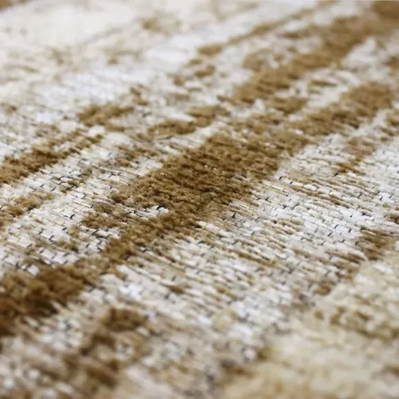 Abstract Chenille Rug - Gold