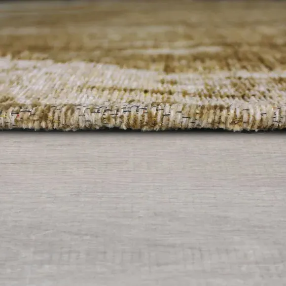 Abstract Chenille Rug - Gold