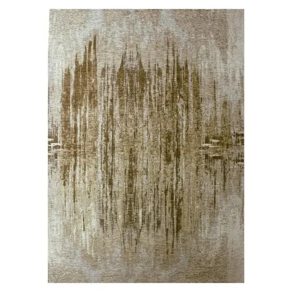 Abstract Chenille Rug - Gold