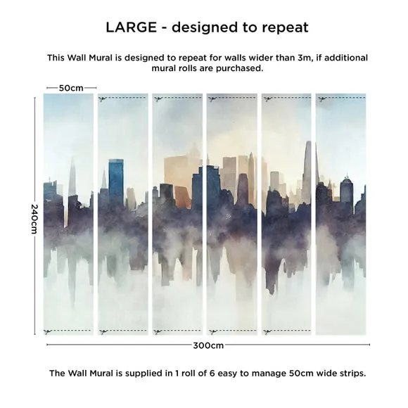 Abstract Cityscape Wall Mural - Multicolor