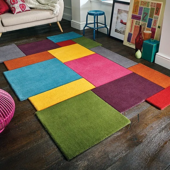Abstract Collage Rug - Multi, Wool image