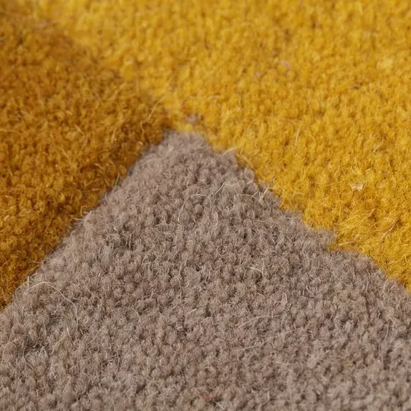 Abstract Collage Rug - Ochre, Wool