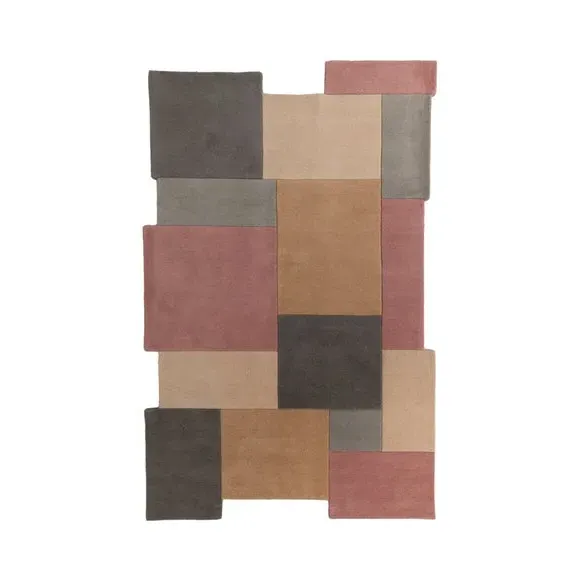 Abstract Collage Rug - Pastel, Wool