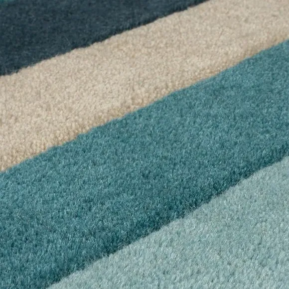 Abstract Collage Rug - Teal, Wool