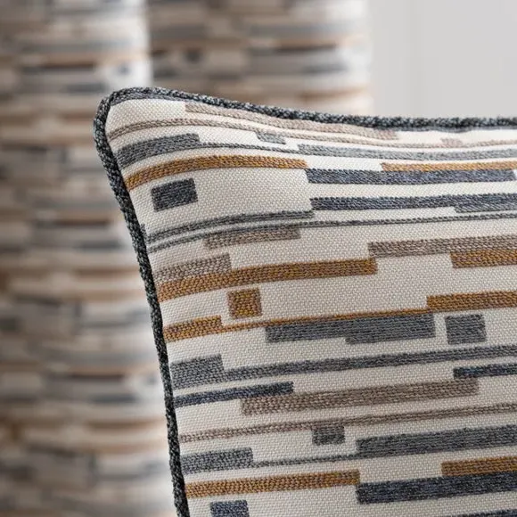Abstract Cushion with Feather Fill - Ochre, Boucle