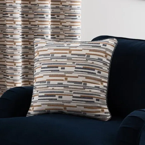 Abstract Cushion with Feather Fill - Ochre, Boucle image
