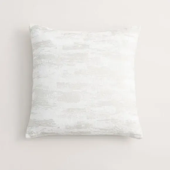 Abstract Cushion with Removable Cover - Silver