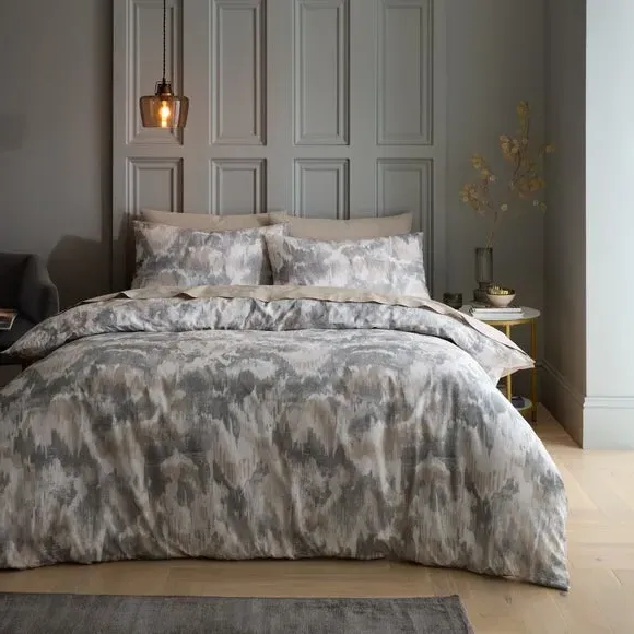 Abstract Duvet Cover Set - Grey, Cotton image