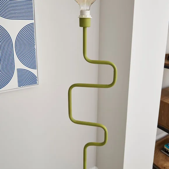 Abstract Floor Lamp Base - Green, Metal