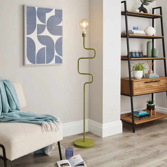 Abstract Floor Lamp Base - Green, Metal image
