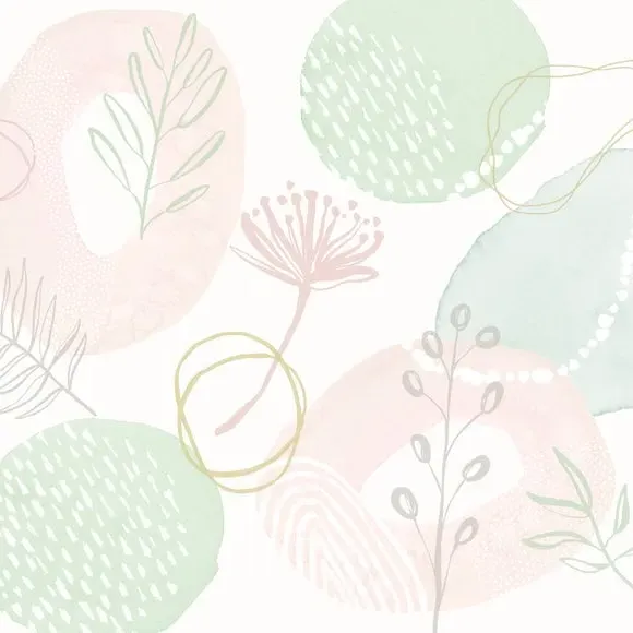 Abstract Floral Wall Mural - Multicolor