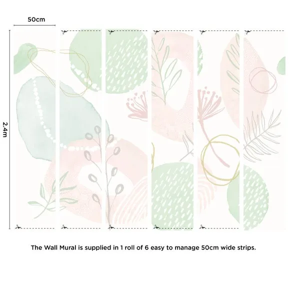 Abstract Floral Wall Mural - Multicolor