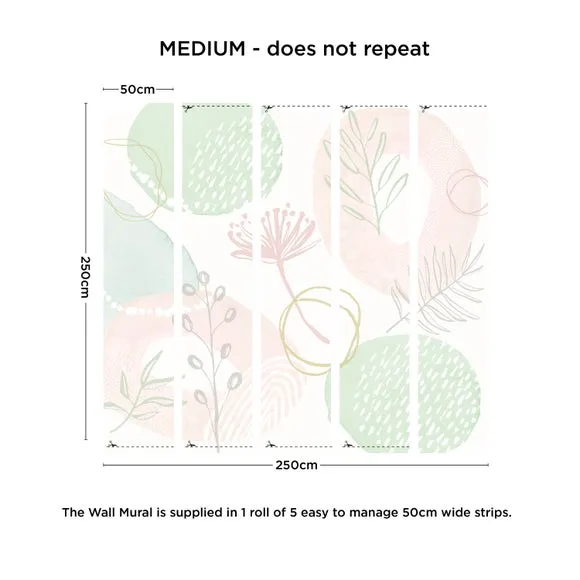 Abstract Floral Wall Mural - Multicolor