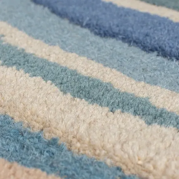 Abstract Flow Area Rug - Blue, Wool