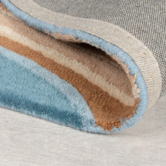 Abstract Flow Area Rug - Blue, Wool