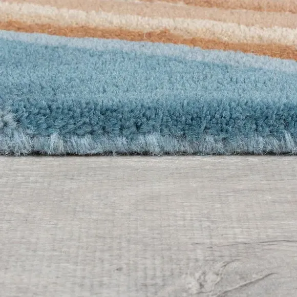 Abstract Flow Area Rug - Blue, Wool
