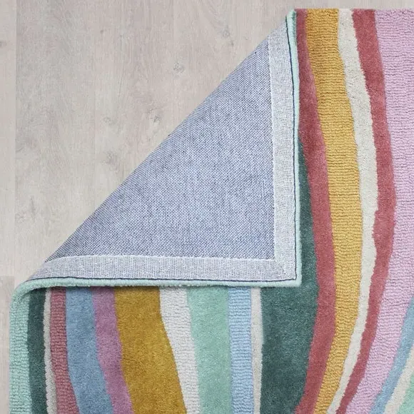 Abstract Flow Area Rug - Multicoloured, Wool
