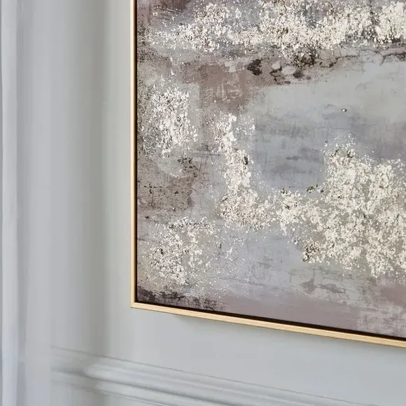 Abstract Framed Canvas - Gold