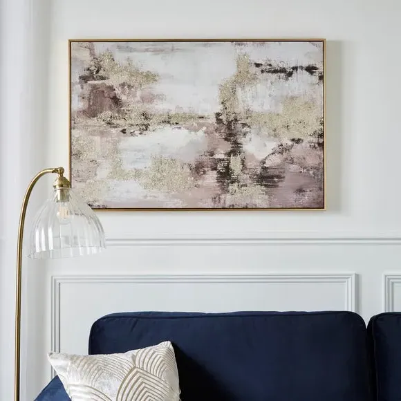 Abstract Framed Canvas - Gold image