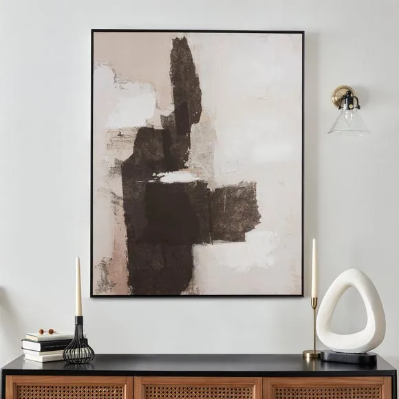 Abstract Framed Canvas Print - Black, MDF image