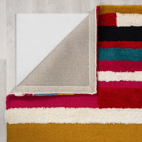 Abstract Patchwork Rug - Multicoloured, Wool