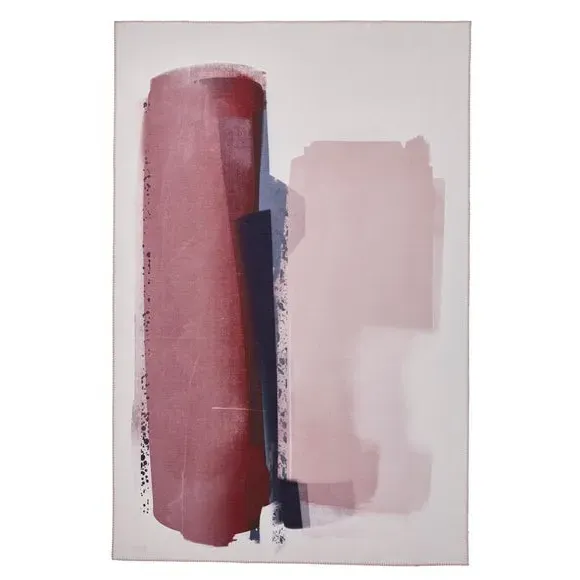 Abstract Rose Rug - Crimson, Flatweave