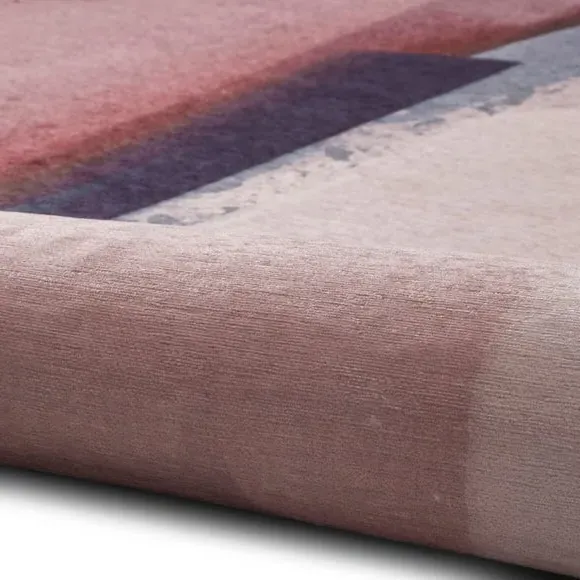 Abstract Rose Rug - Crimson, Flatweave