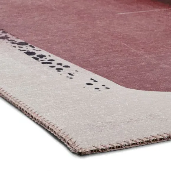 Abstract Rose Rug - Crimson, Flatweave