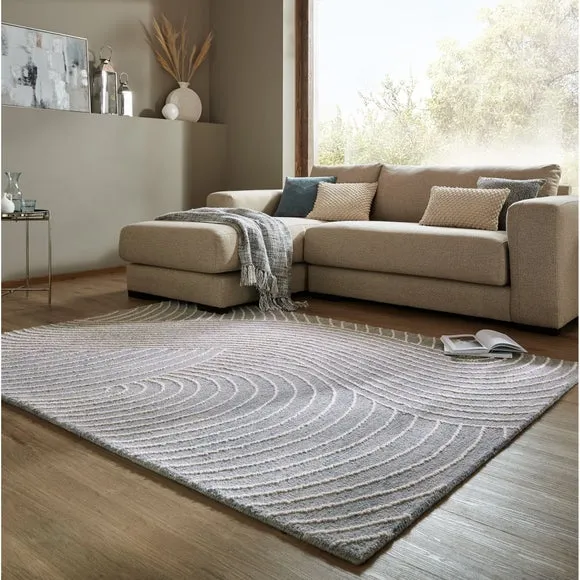 Abstract Rug Hand-Tufted - Blue, Wool image