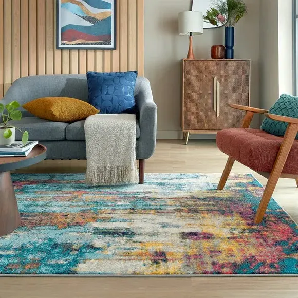 Abstract Rug - Multicoloured, Polypropylene image