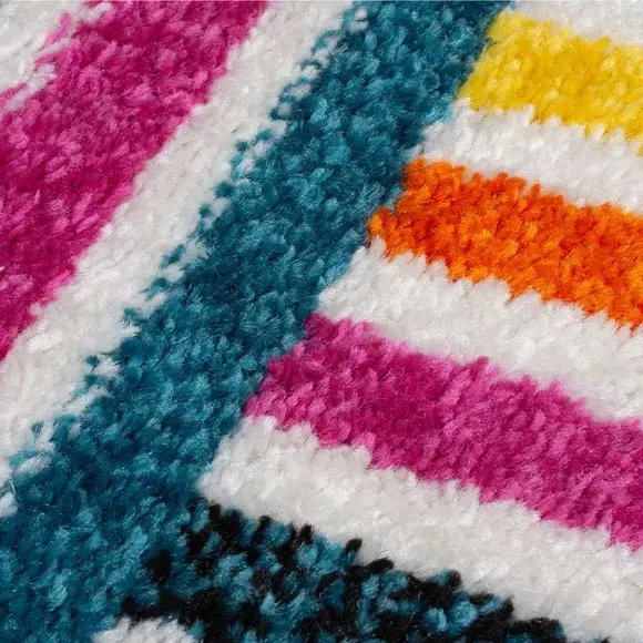 Abstract Rug with Blocks Design - Multicoloured