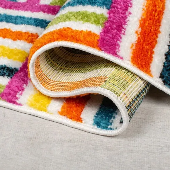 Abstract Rug with Blocks Design - Multicoloured