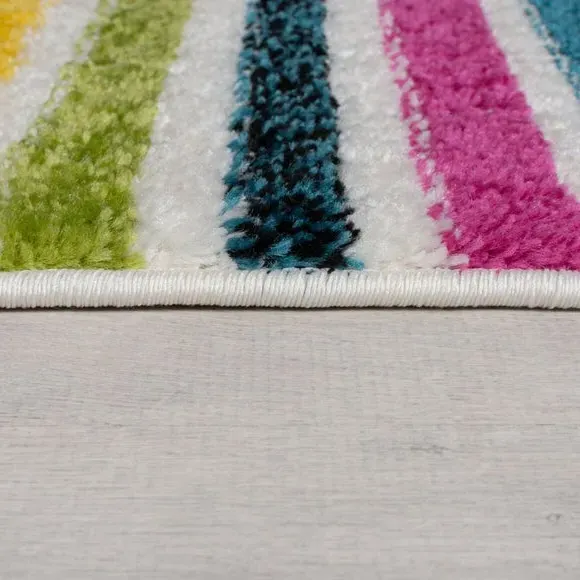 Abstract Rug with Blocks Design - Multicoloured