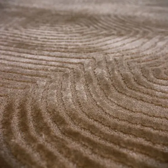 Abstract Rug with High-Low Pile - Beige
